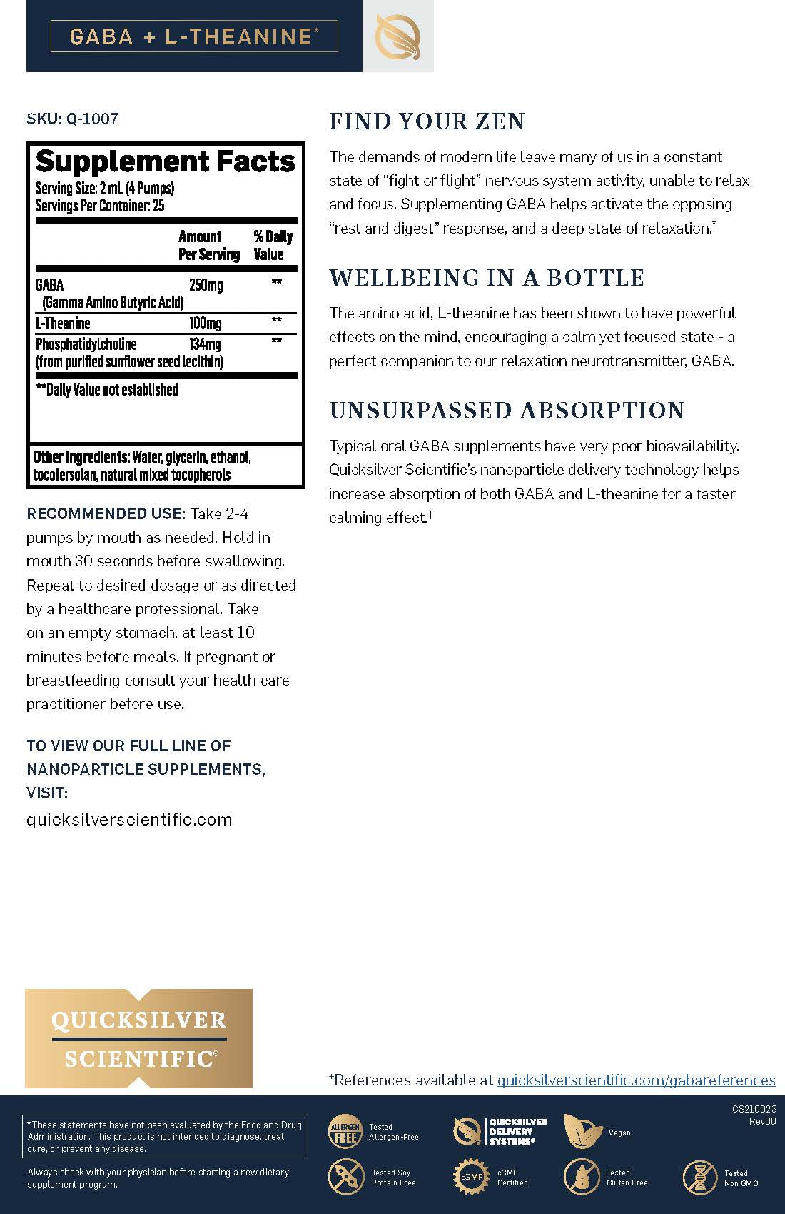 Liposomal GABA with L-Theanine