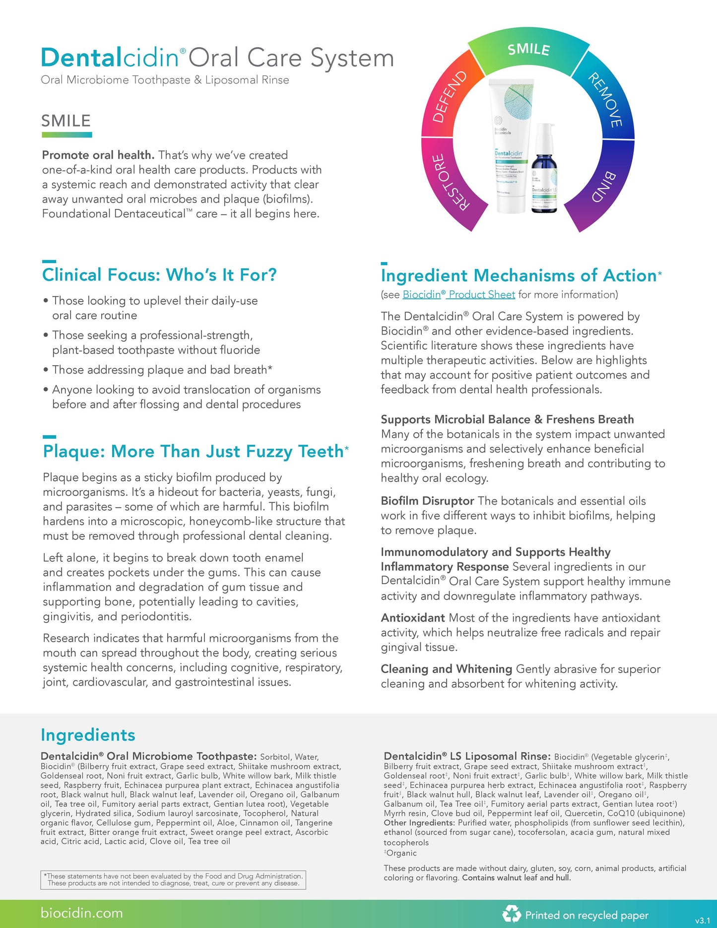 Dentalcidin Oral Microbiome Toothpaste