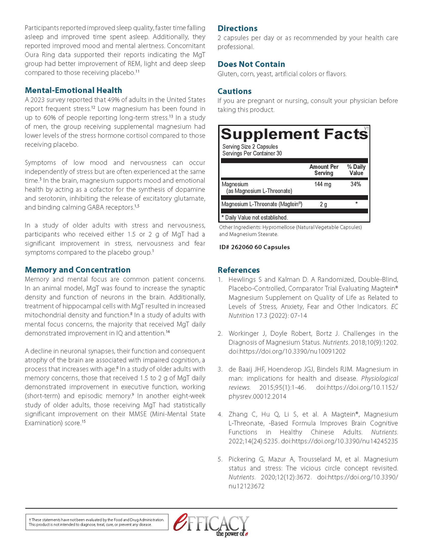 Magnesium L-Threonate (Magtein)