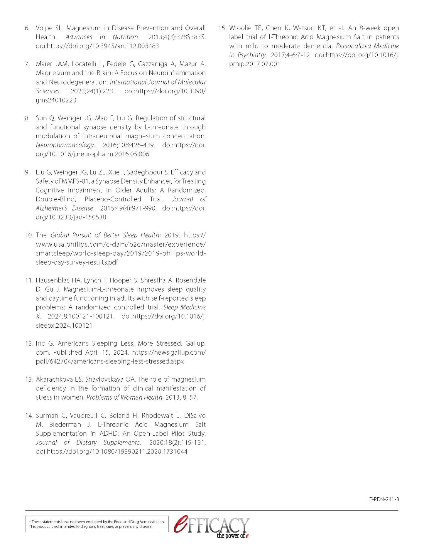 Magnesium L-Threonate (Magtein)