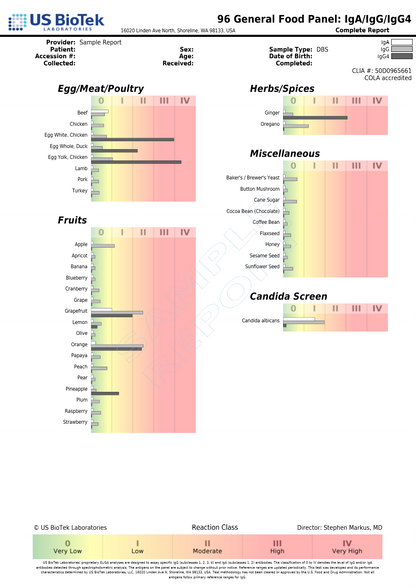 Food Allergy Test — Baseline IgG + IgA Antibody Assessment