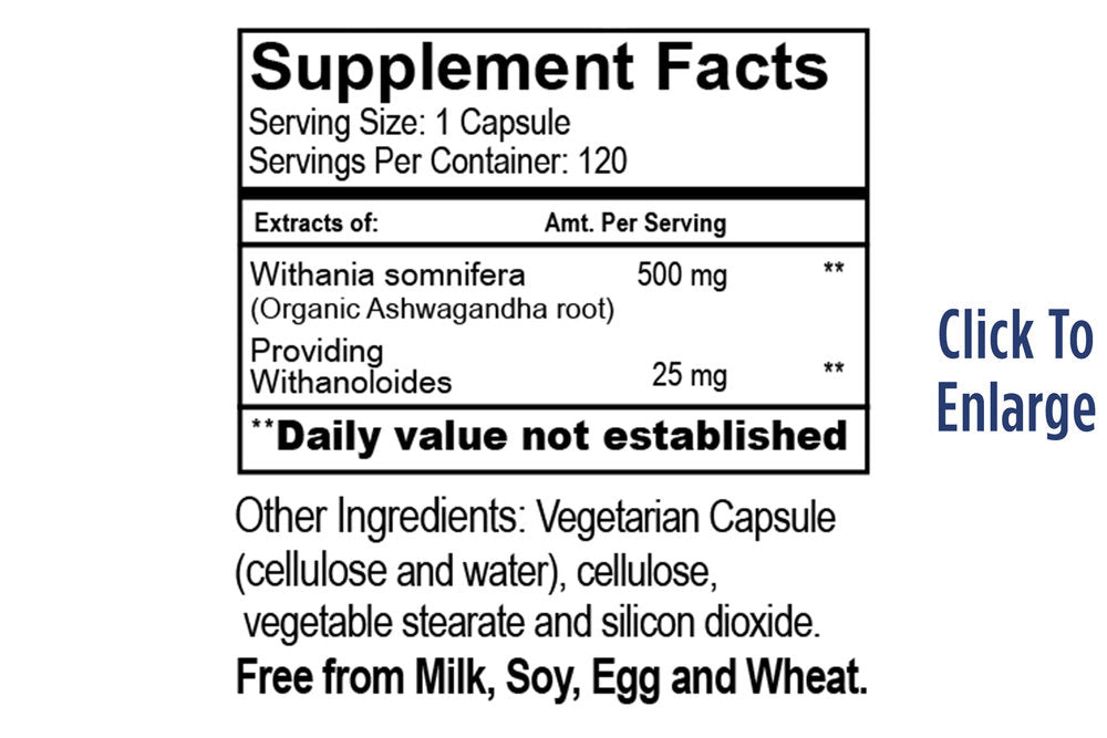 Ashwagandha 500mg / 120ct.