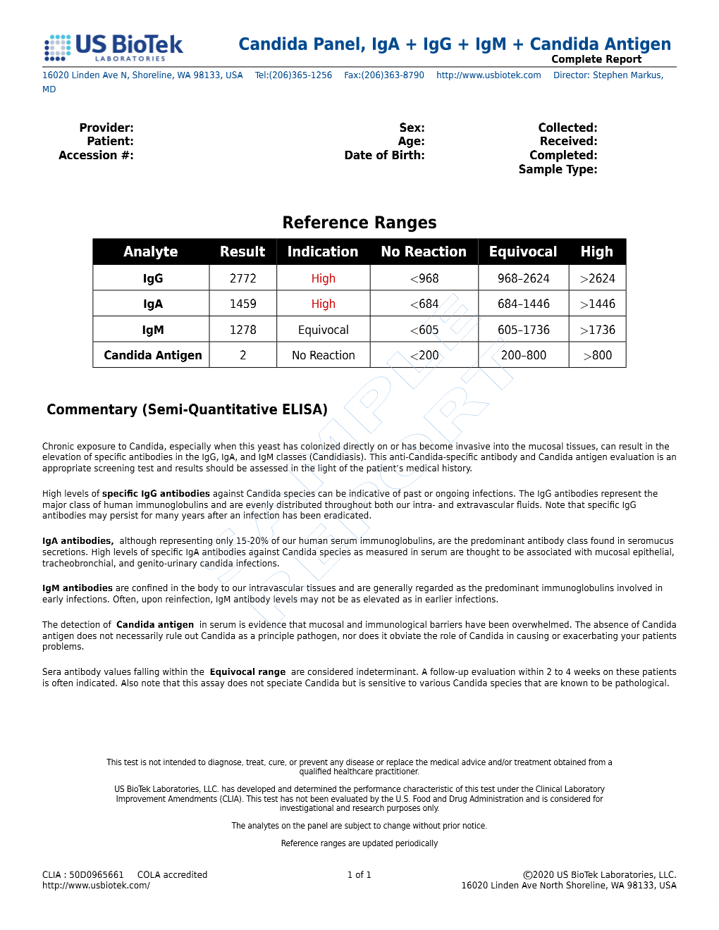 Candida Antigen and Antibody