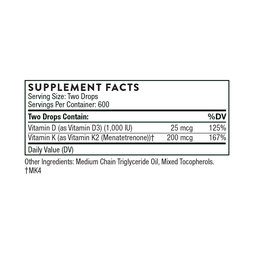 Liquid D and K2 Thorne - 1 oz