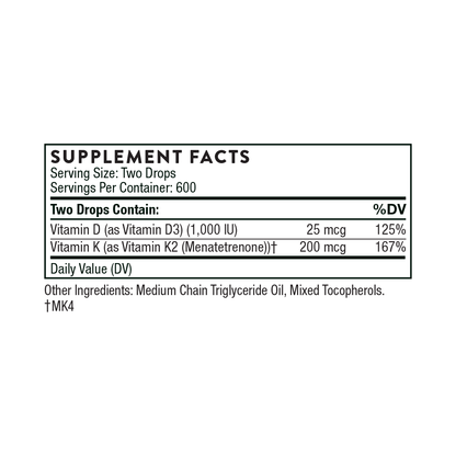 Liquid D and K2 Thorne - 1 oz
